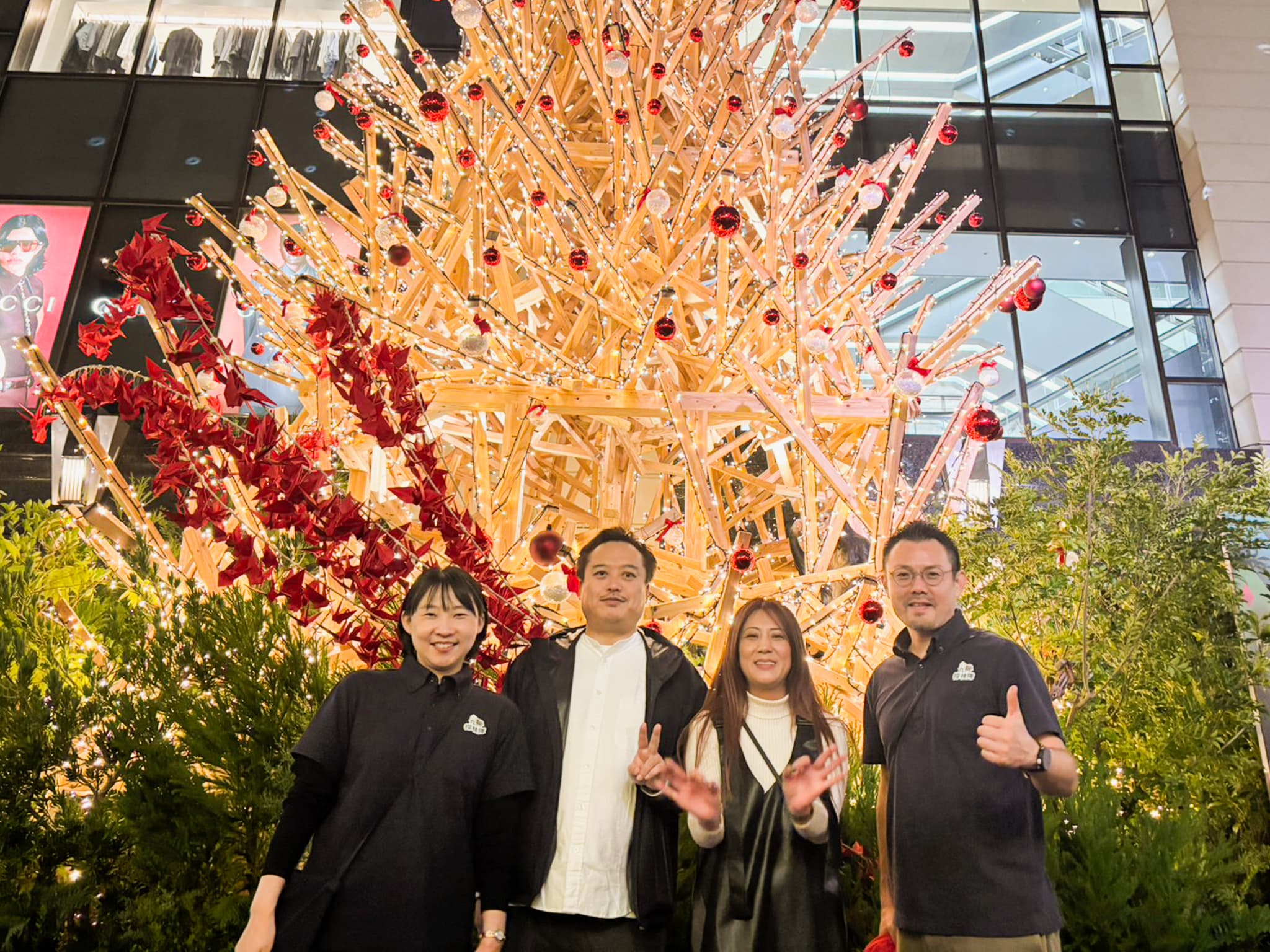 間伐材を活用したクリスマスツリー