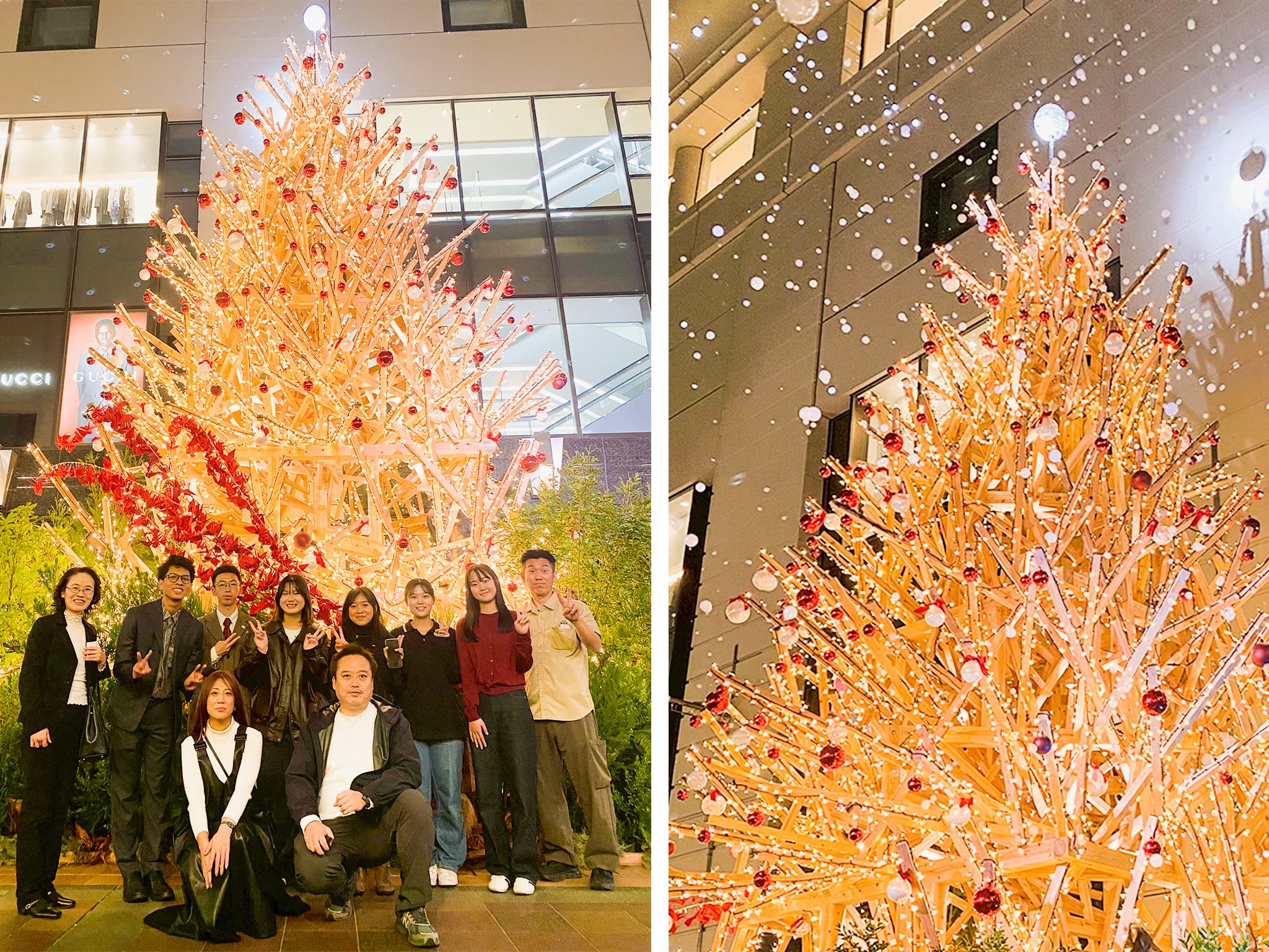 間伐材を活用したクリスマスツリー