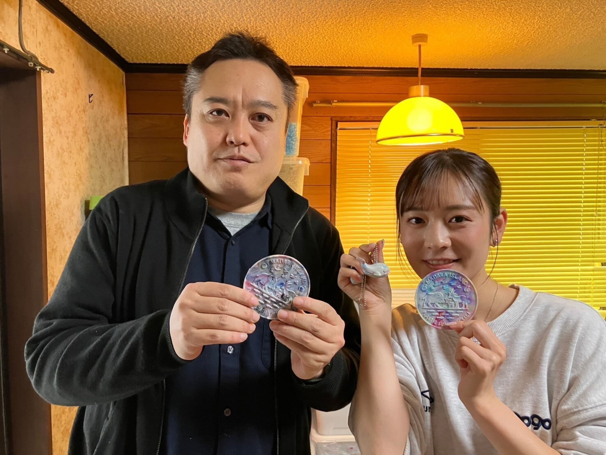 アップサイクルされた馬渡島デザインのコースター