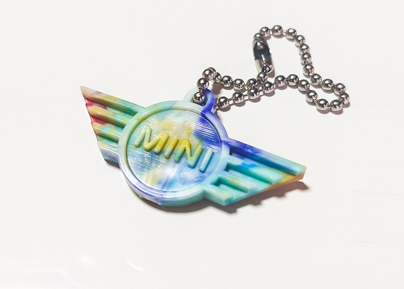 Brand Keyring マーブル模様のアップサイクル・ロゴキーホルダー