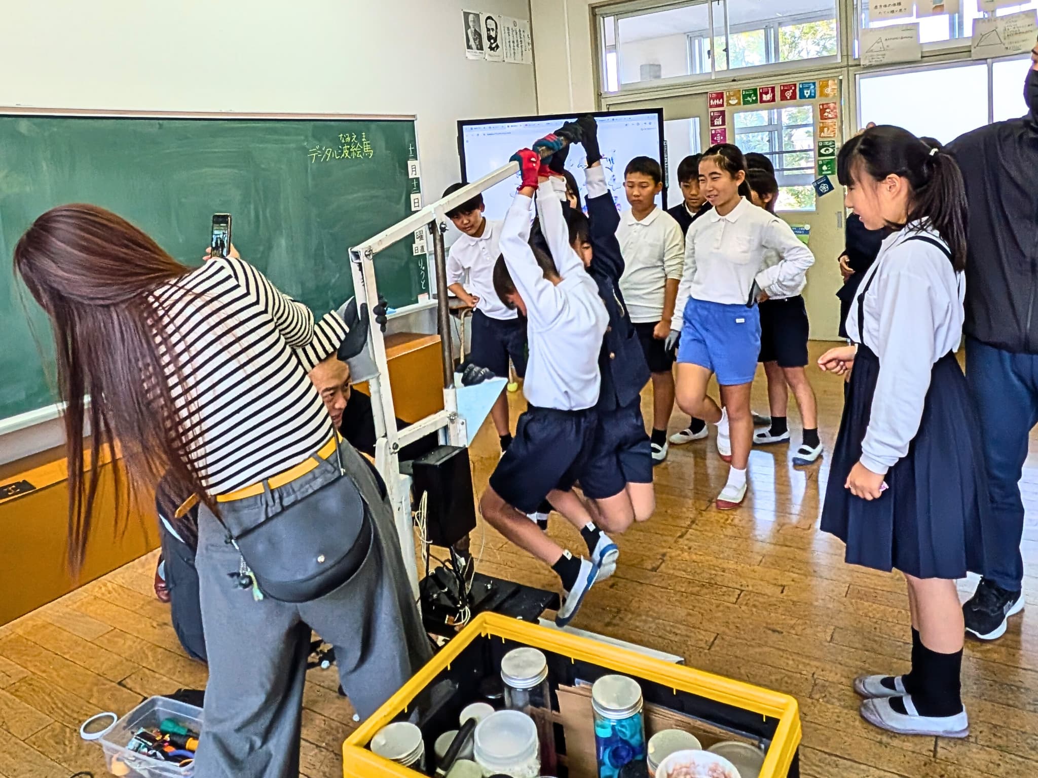 アップサイクルコースターやキーホルダーの展示