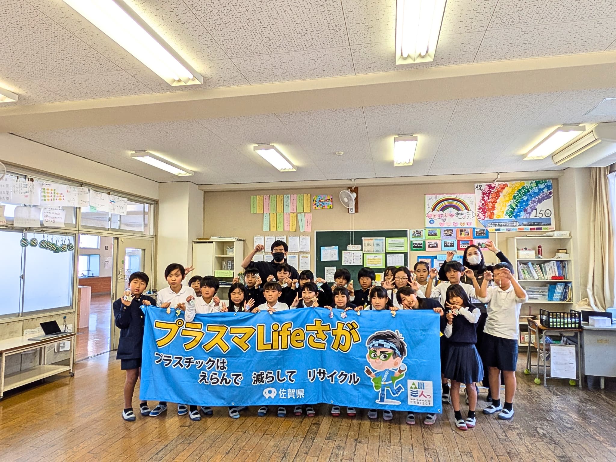 展示会場での集合写真